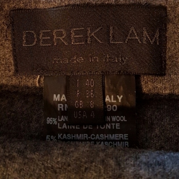 RARE Derek Lam Cashmere Wool Italian Gray Skirt Luxury Button Detail Spring Fall - Picture 2 of 8